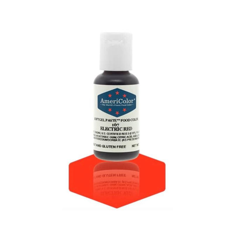 Bottle of Bright red food colour that bakers can use to change the color of their desserts and frostings