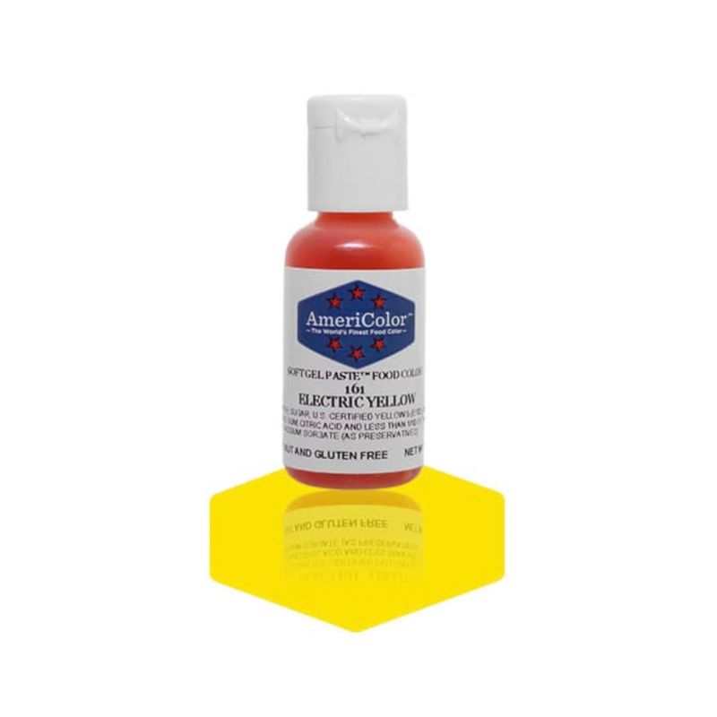 This bottle of yellow is bright and good for cake and cookie decorating icings