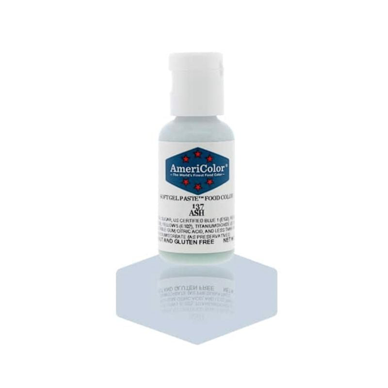 Small Bottle of Ash food gel colour for adding a light grey colour to your cake buttercrem and royal icing