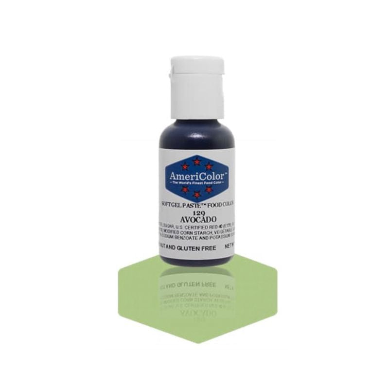 avocado Gel food colour bottle that can be mixed into icing and frosting to change the colour