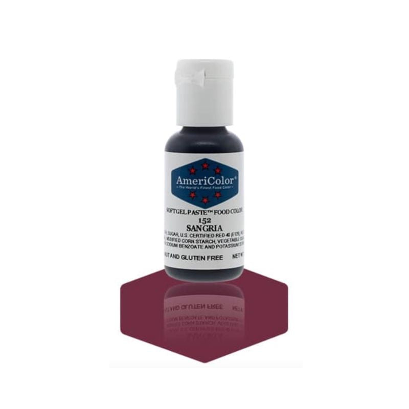 Sangria food gel colour bottle can easily be mixed into buttercream or making fondant a beautiful deep colour as well as you can use it for royal icing