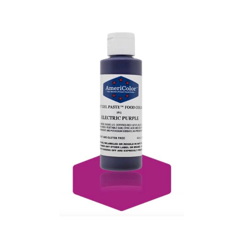 Medium Bottle of Electric Purple food gel for making any cake or cookies or macaron the perfect color of purple and is simple to use and store