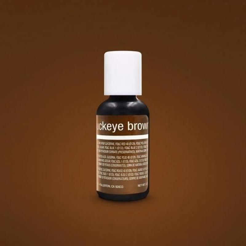 brown solid colour background with buckeye brown small bottle with white lid
