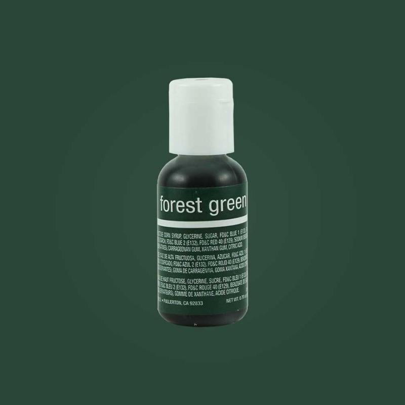 Forest Green food colouring bottle on dark green background