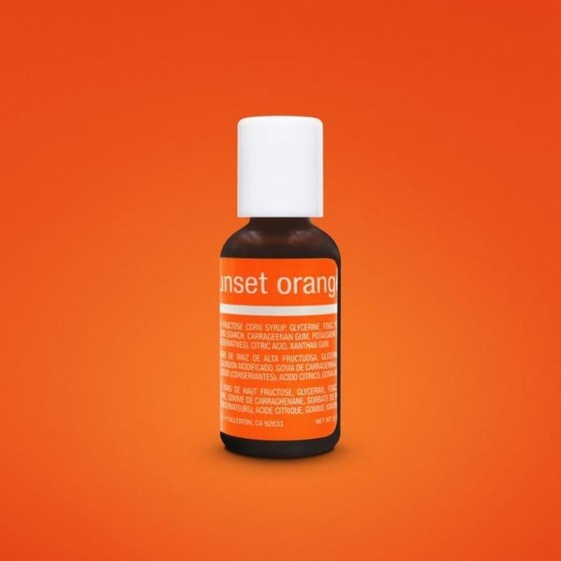 Orange background with bottle of sunset orange food coloring