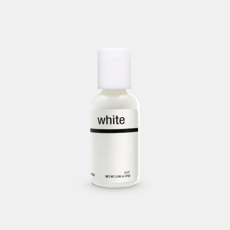 white background with bottle of white food color