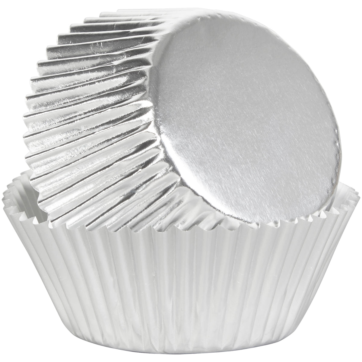 Silver Tulip Cupcake Liners, Foil Muffin Baking Cups (3.35 x 3.5