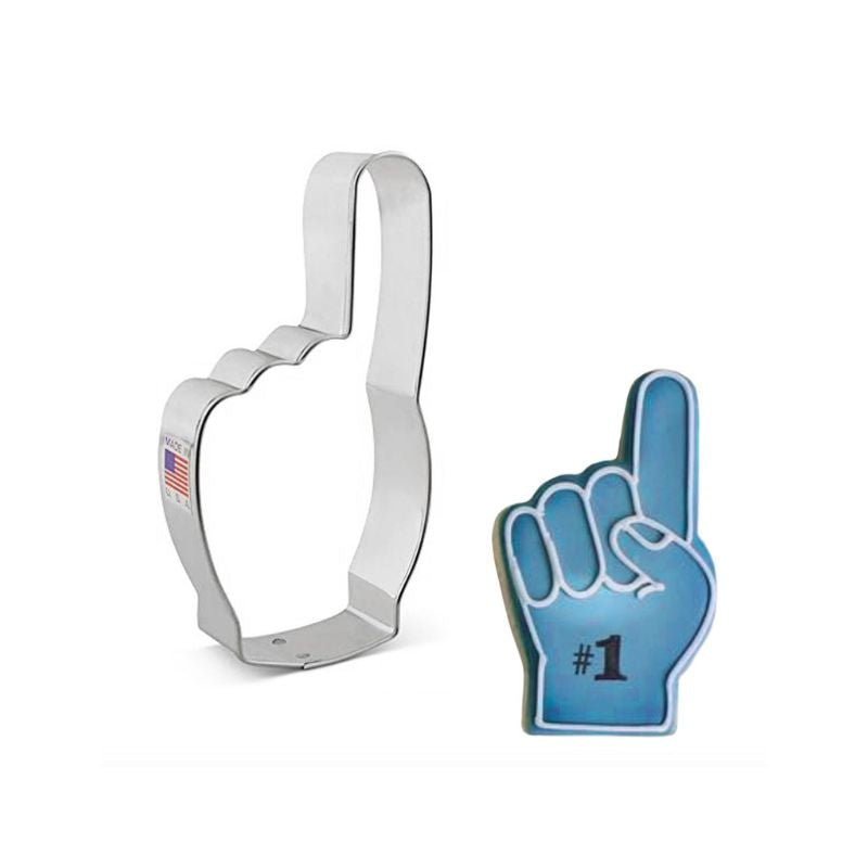 Number one finger cookie cutter that is good for making cookies for sport themed parties