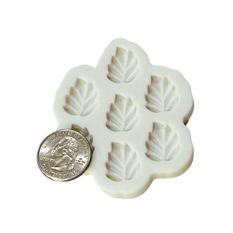 7 hole cavity leaf silicone mold with coin with man on and United States of America