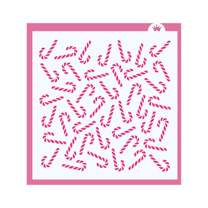 Candy cane pink stencil on pink background