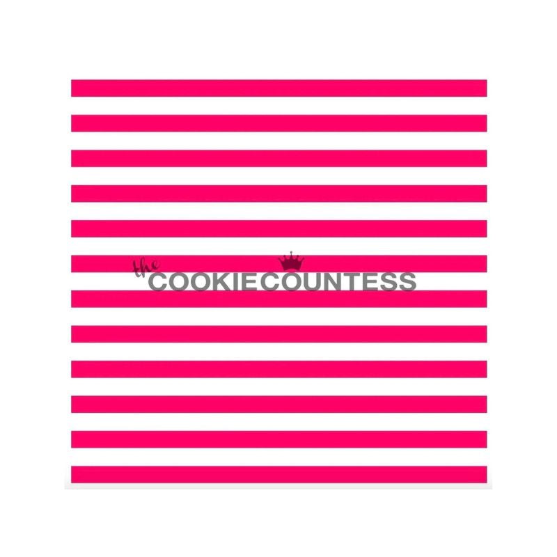 Pink horizontal stripes with grey cookie countess writing