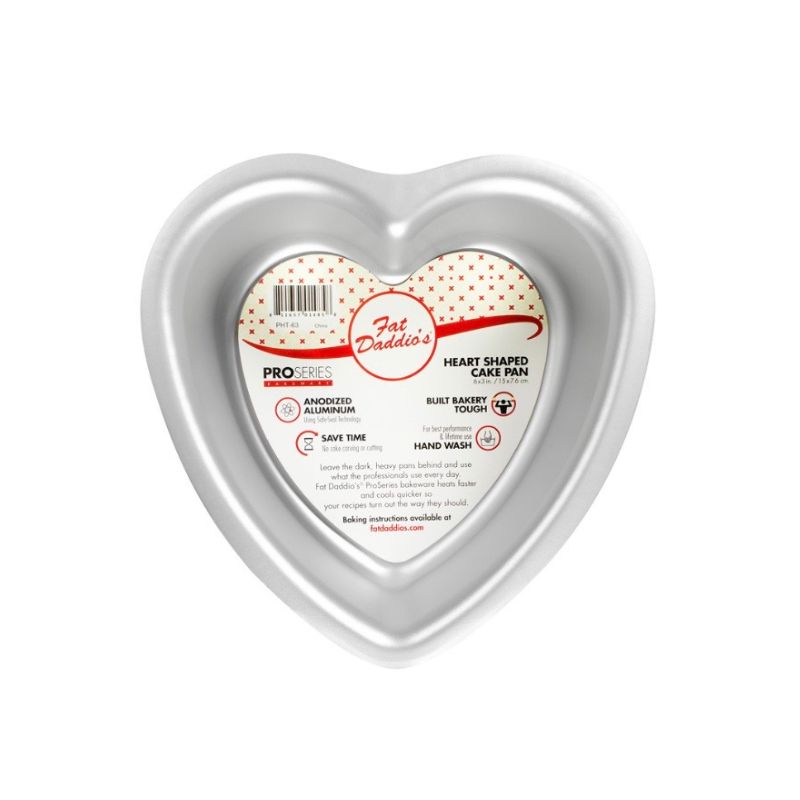 stainless steel heart shaped cake pan by Fat Daddio