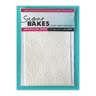 Gatsby design parchment in package with sugar bakes impression paper writing on teal background