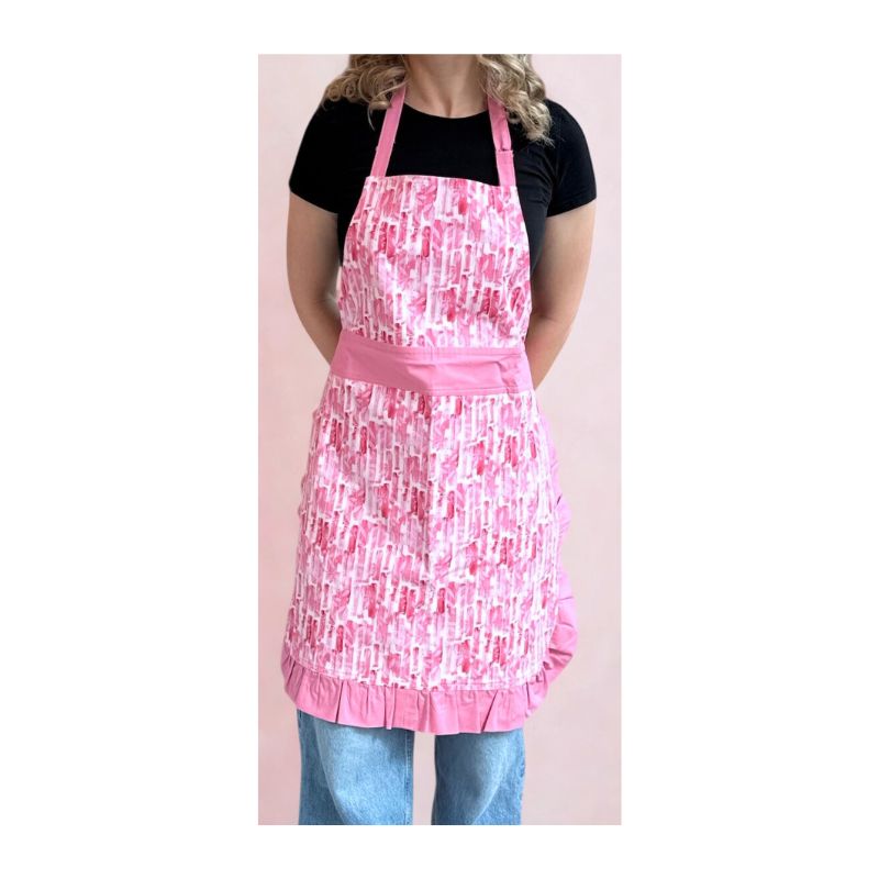 Bakers Aprons by CraftDIN Times - Pink brick style with darker pink fr ...