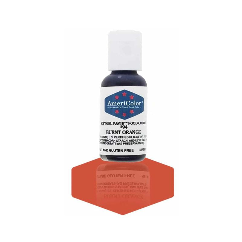Small bottle of Burnt Orange food colouring can be mixed into buttercreams and royal icing or macarons