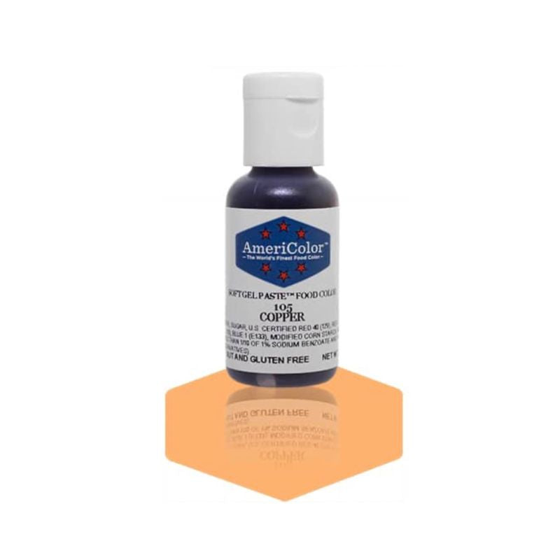 This bottle of Copper food colouring is a good way to add a light orange colour to your frostings and doughs for cookie decorating 