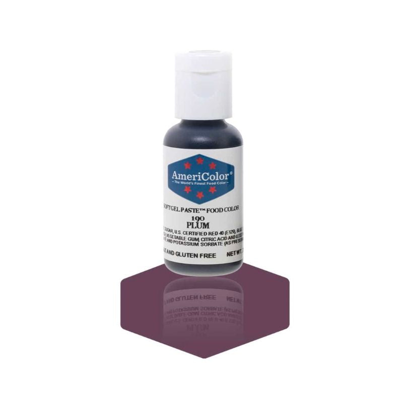 This bottle of plum purple food colouring is a good dark purple that when mixed into buttercream and royal icing it can be applied to your cakes and cookie decorating 