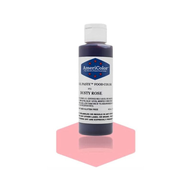 This bottle of Dusty Rose Food color gel is great for changing the colors of your cake decorating icings and frostings as well as for changing the colour of your cookie icings