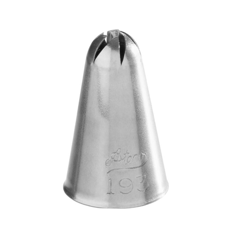 swirl top metal piping tip with ateco 193 engraved on bottom