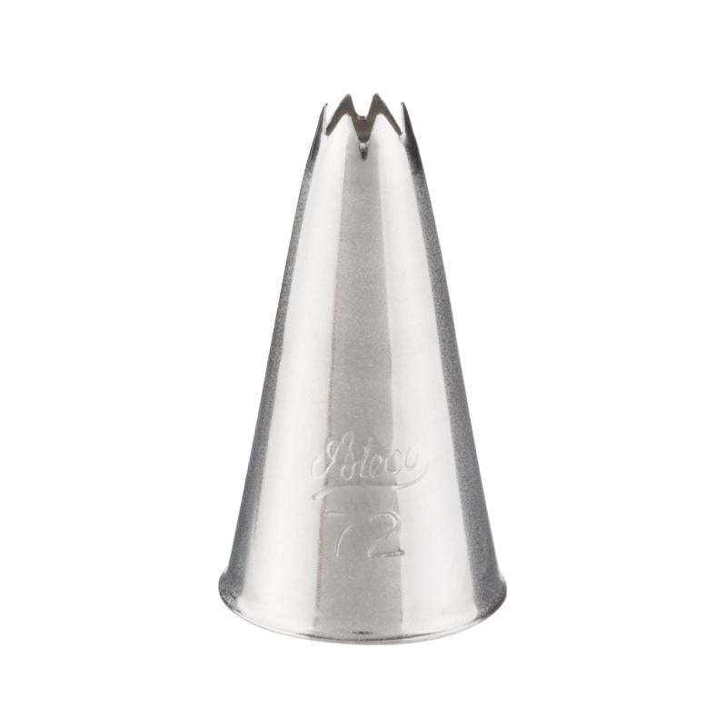 metal piping tip with 6 star points with ateco 72 engraved on