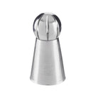 Metal piping ball tip with small slits on sides and ateco 270