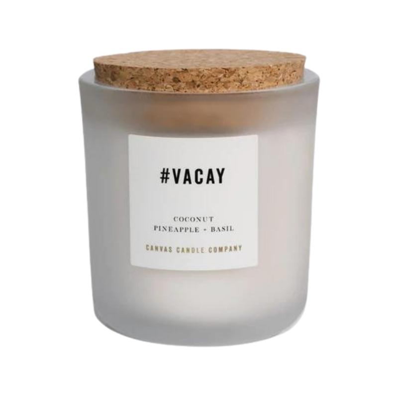 vacation smelling candle, locally made langley bc Canada, coconut pineapple and basil