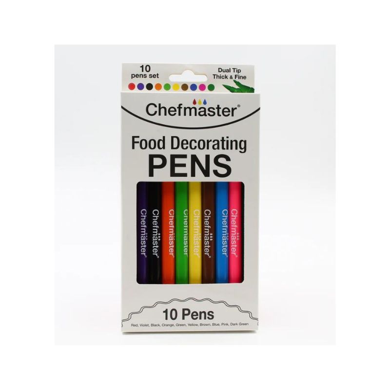 White package of multicoloured markers pens with chef master writing on top