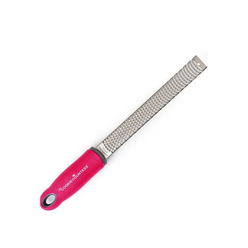 pink handle with stainless steel fine zest grater end