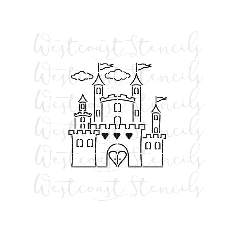 Black castle outline for stencil and PYO