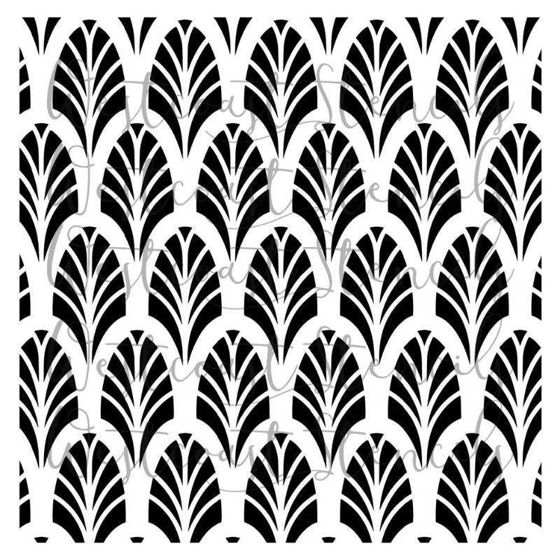 deco fan pattern stencil used for cake and cookie designs