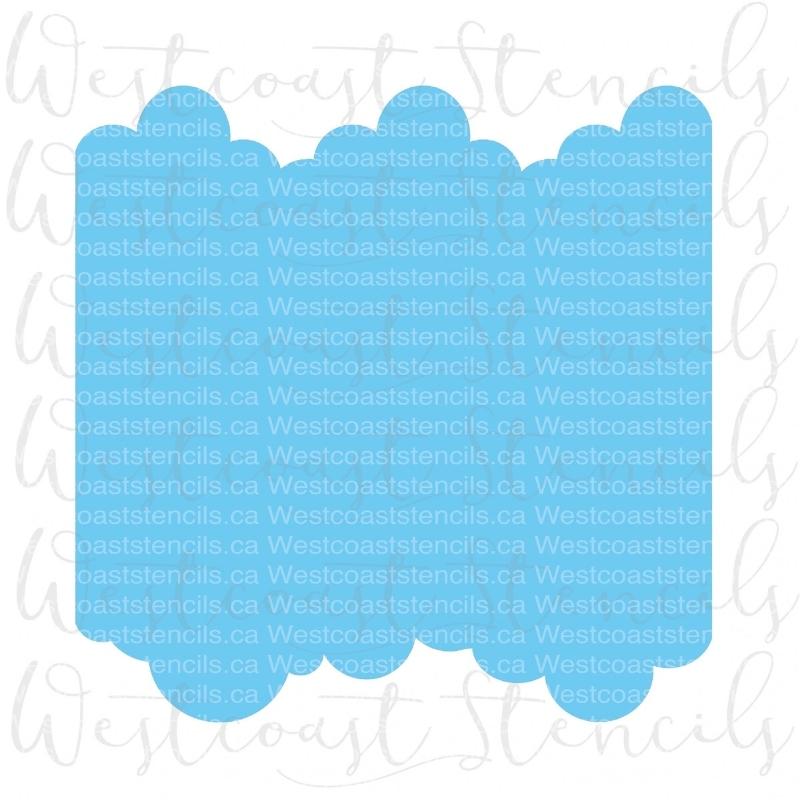 blue double size cloud stencil with white background