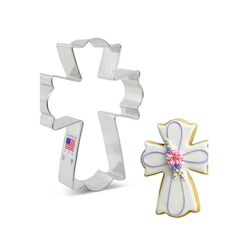Elegant Cross, baptism cookies, christian themed party, cookie supplies near me,